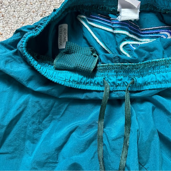 Speedo Vintage Board Shorts Mens Large 90s Teal Blue Embroidered Pockets - Picture 6 of 12